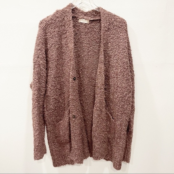 Altar’d State Fuzzy Soft Cardigan Sweater Oversized Snap Closure Large - Picture 1 of 7